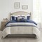 Queen Faux Suede Comforter Set 7 Piece Heather Grey Blue Charcoal Grey